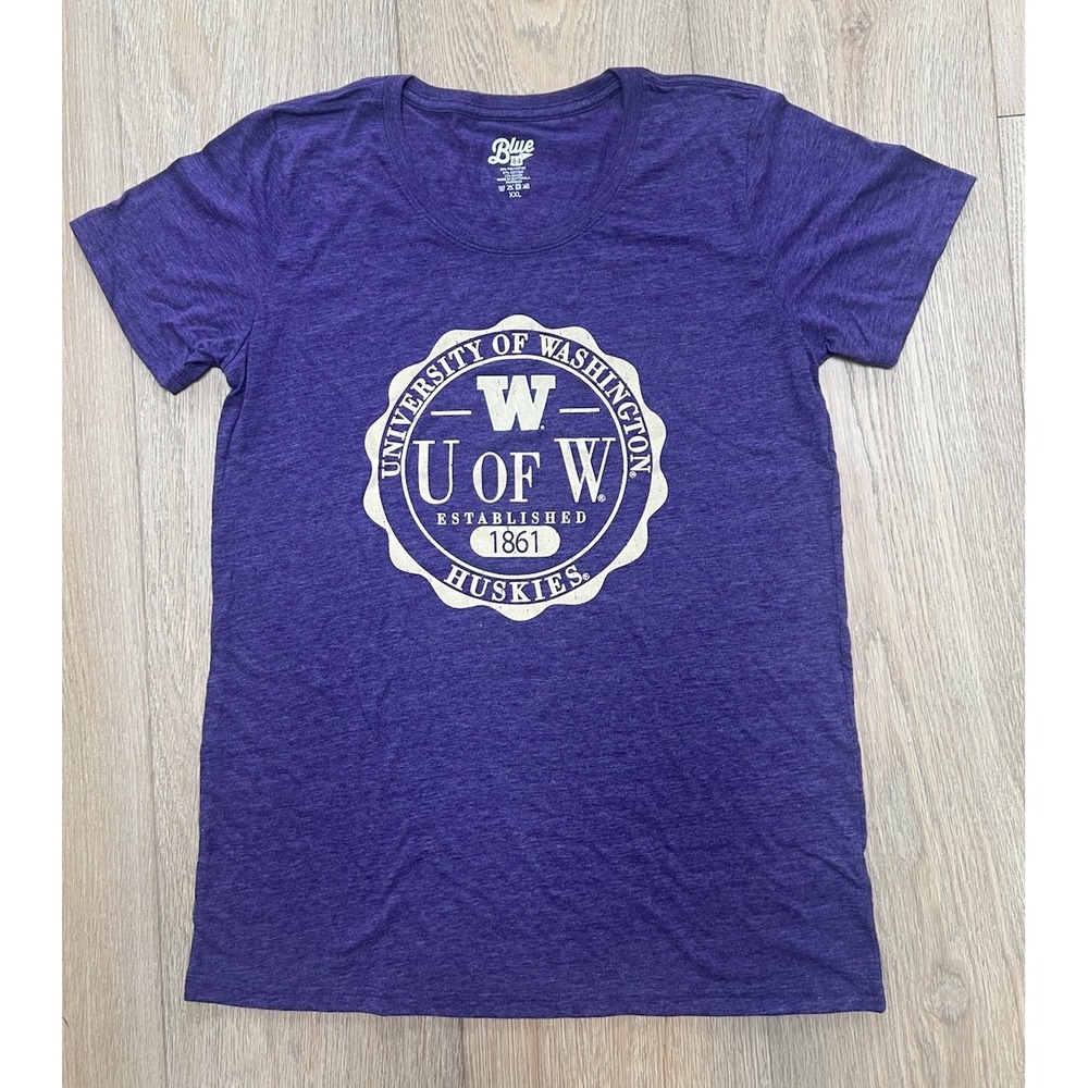 University Of Washington Women's Purple Blue 84 T-Shirt Size XXL New
